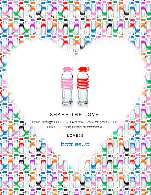 Glass Water Bottles Valentine's Deal